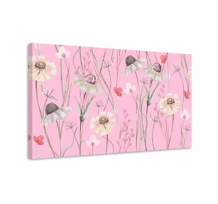 Kanvas blommor och växter med delikat blommönster - Tenstickers