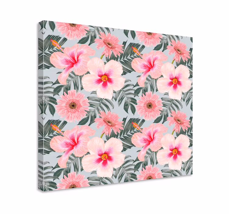 Färgglad pastellmålning blommacanvas tavla - Tenstickers