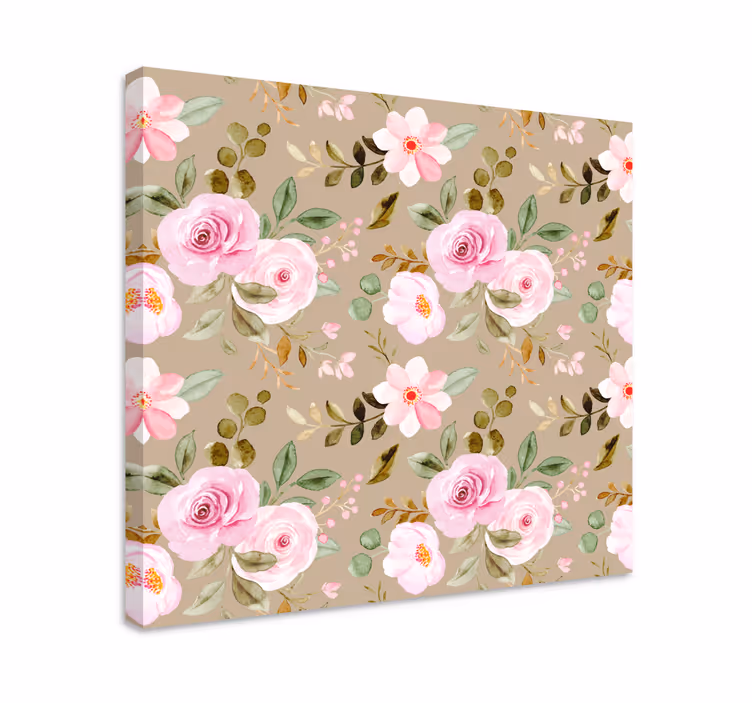 Vintage beige rosor textur blommacanvas tavla - Tenstickers