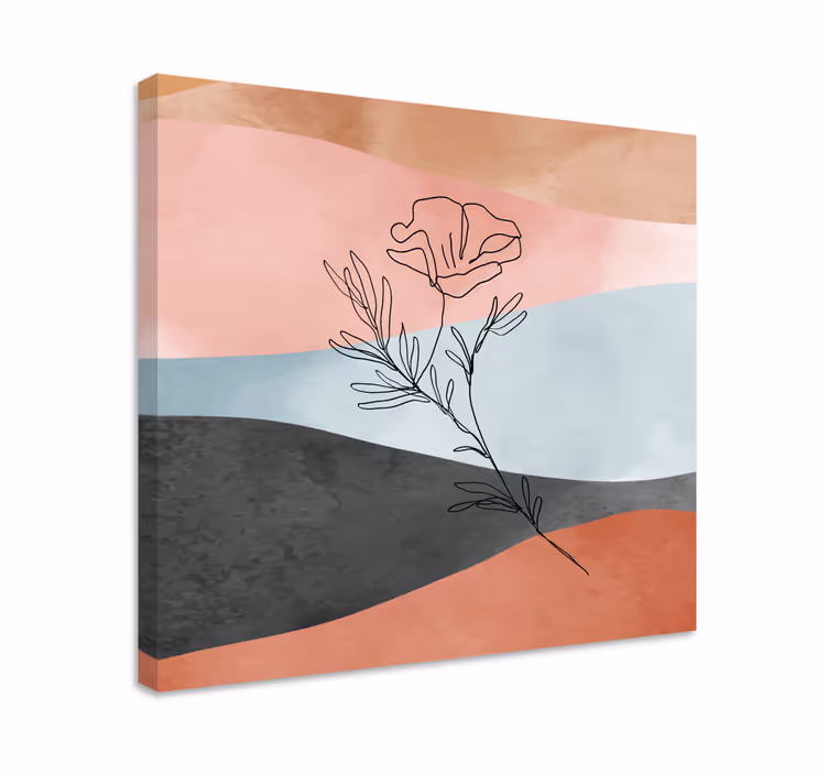 Abstrakt blommritning kanvas blommor och växter - Tenstickers