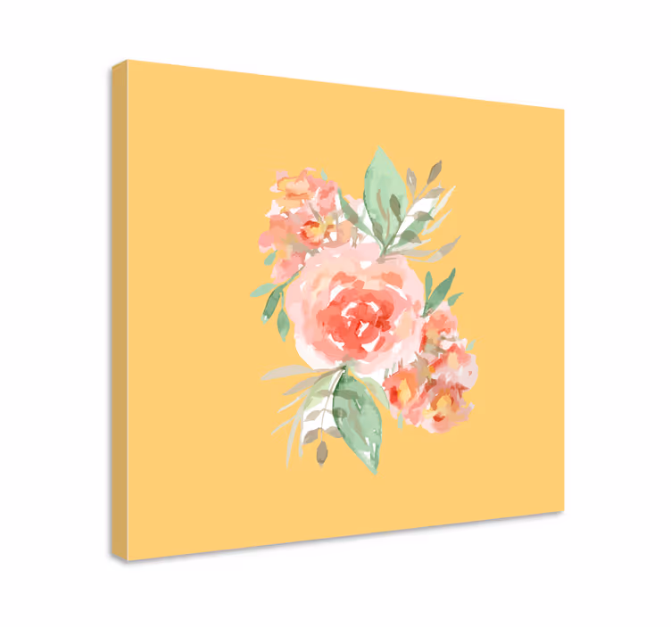Kanvas blommor och växter floral bukett design - Tenstickers