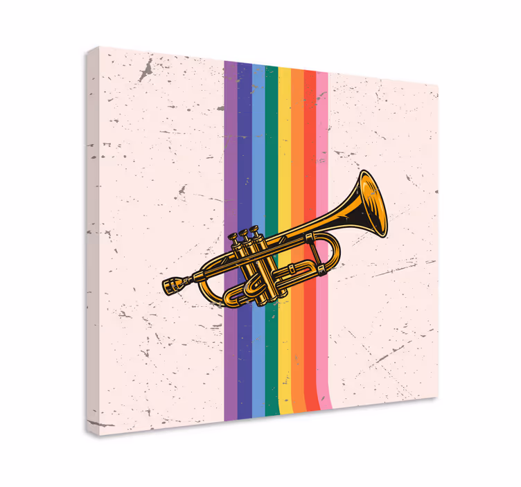 Färgglada mässing trumpet sovrum väggutskrifter - Tenstickers