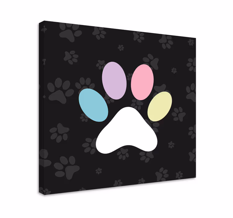 Fantastiska färgglada canvas tavla för hundtassar - Tenstickers