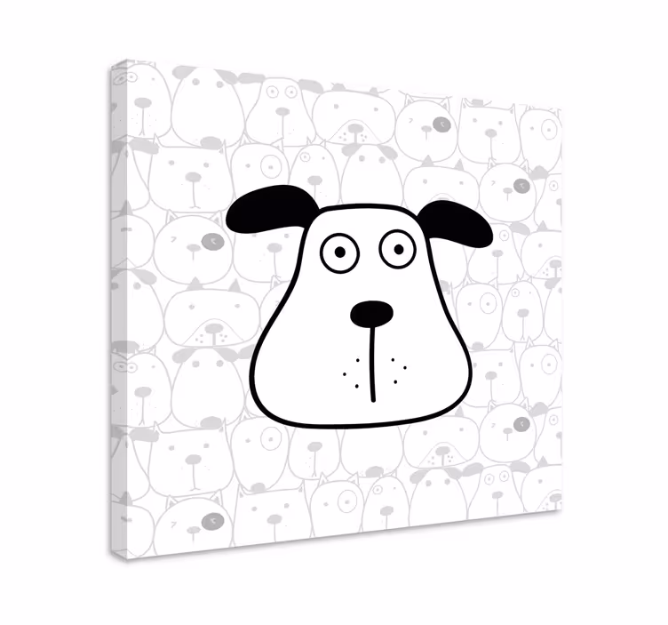 Kavas hundar tecknad hundhuvud - Tenstickers