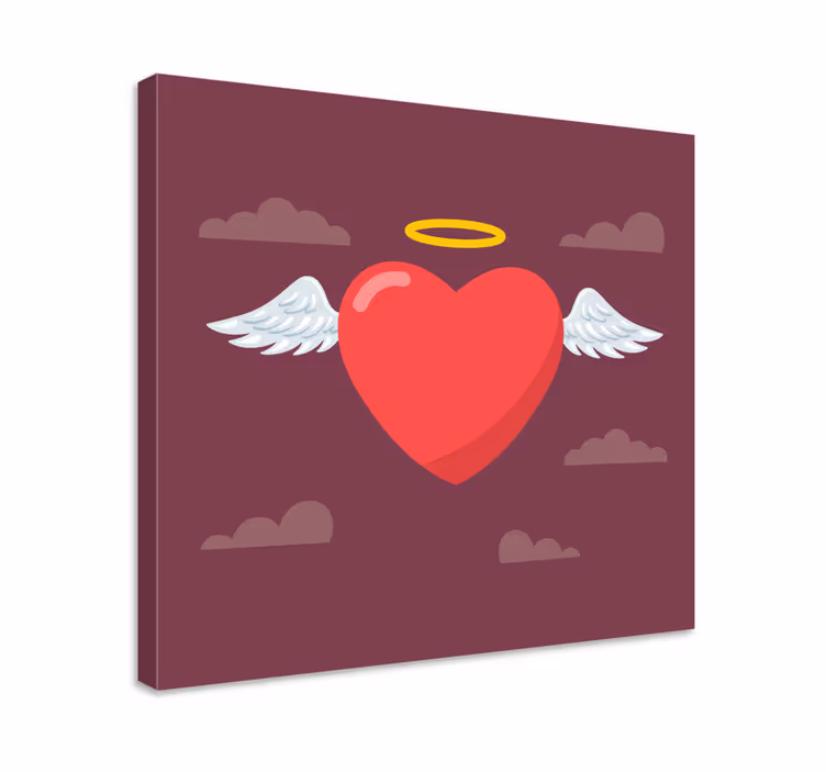Kanvas konst Ängel hjärta symbol - Tenstickers