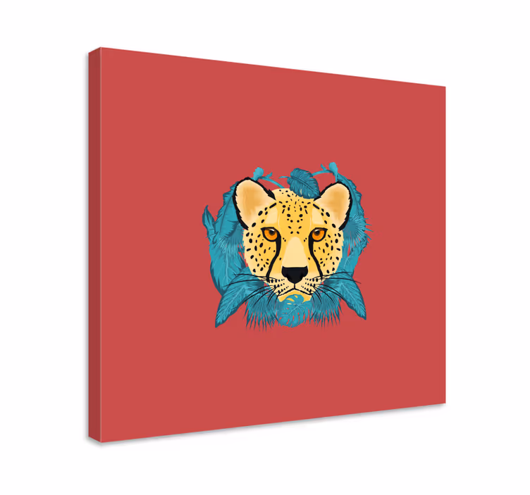 Orientalisk stil leopard grafisk djurcanvas tavla - Tenstickers