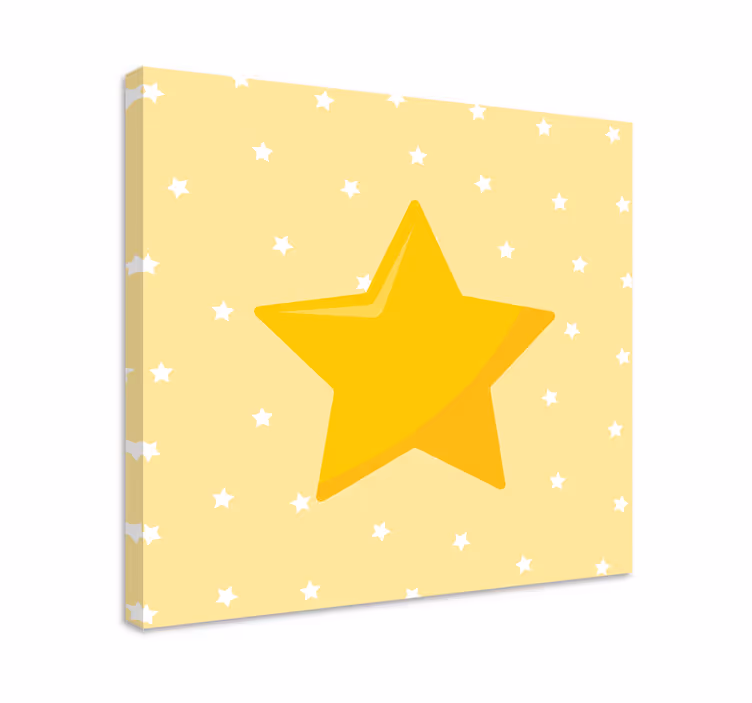 Gul klassisk stjärna barnkammare canvas - Tenstickers