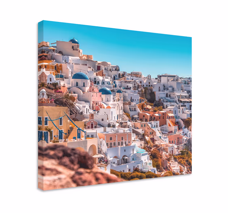 Kanvas städer och länder santorini vacker utsikt - Tenstickers