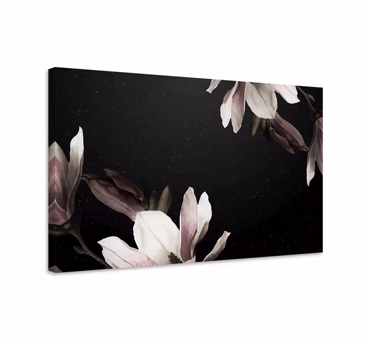 Kanvas blommor och växter magnolia blomsterarrangemang - Tenstickers