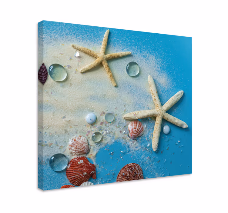 Sjöstjärna på färgglada sand 3d -tryck - Tenstickers
