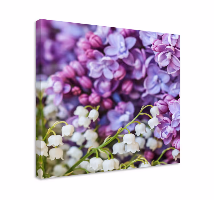 Kanvas blommor och växter liljor och syren - Tenstickers