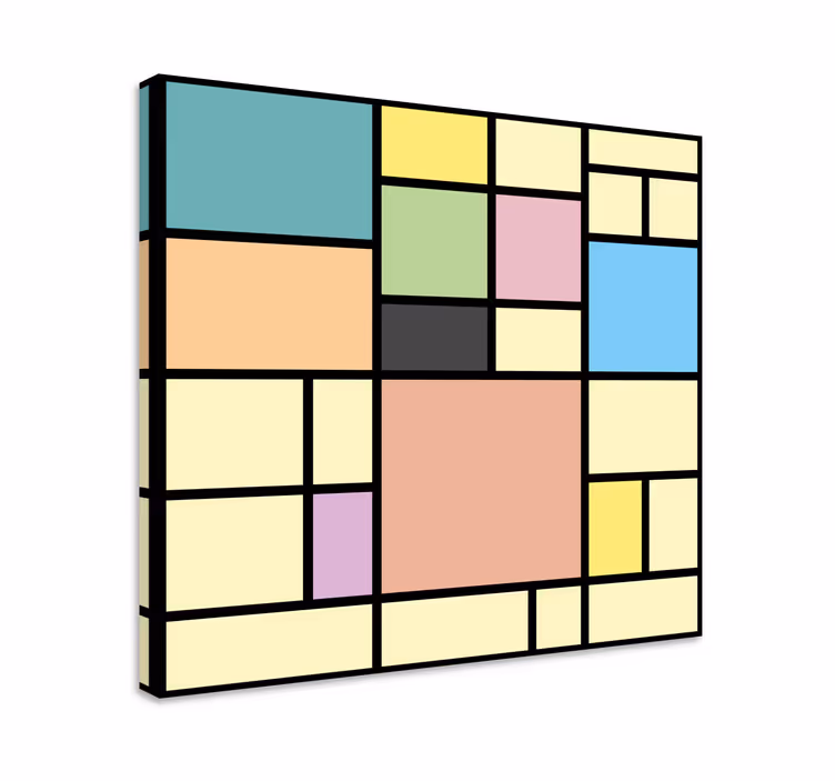 Patchwork färg block moderncanvas tavla - Tenstickers