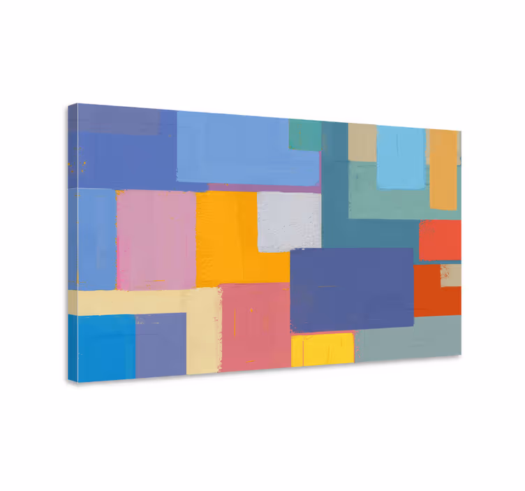 Abstrakt kanvas livliga geometriska figurer - Tenstickers