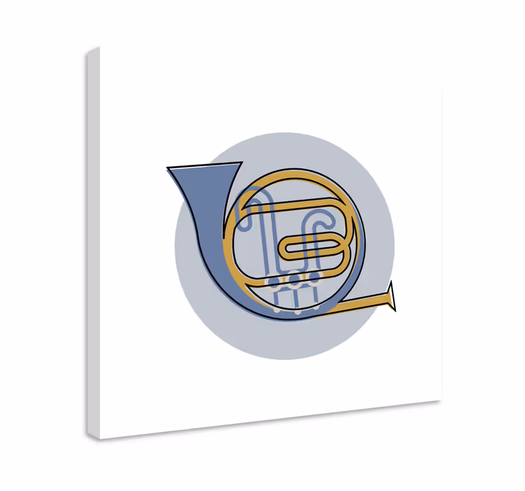 Kanvas musik fransk horn kontur - Tenstickers