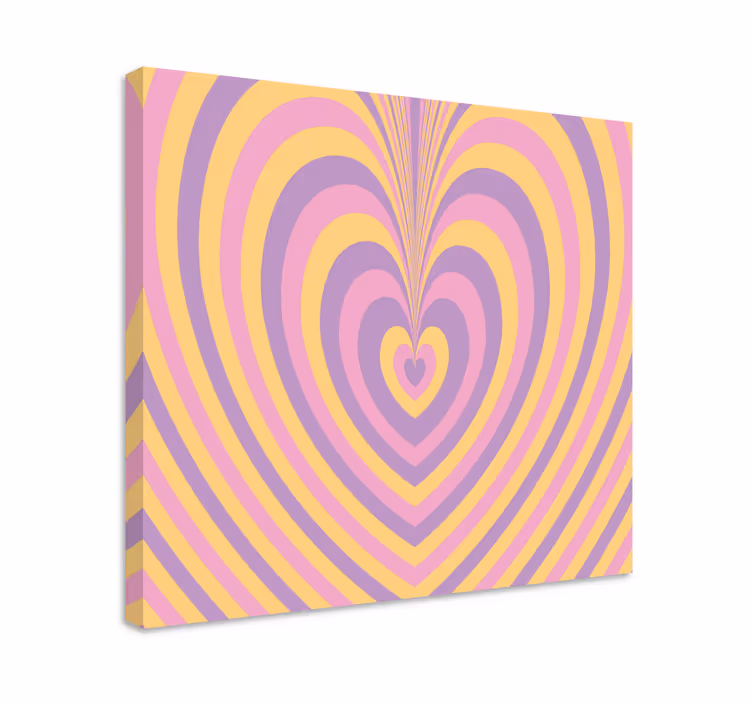 Psykedeliska groovy heart -konsttryck - Tenstickers