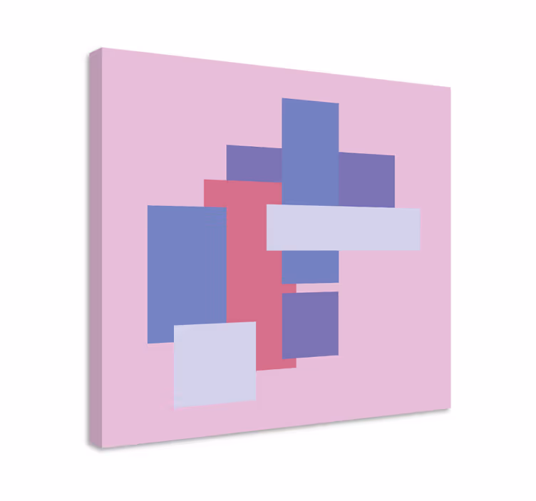 Kanvas geometrisk abstrakt blockkomposition - Tenstickers