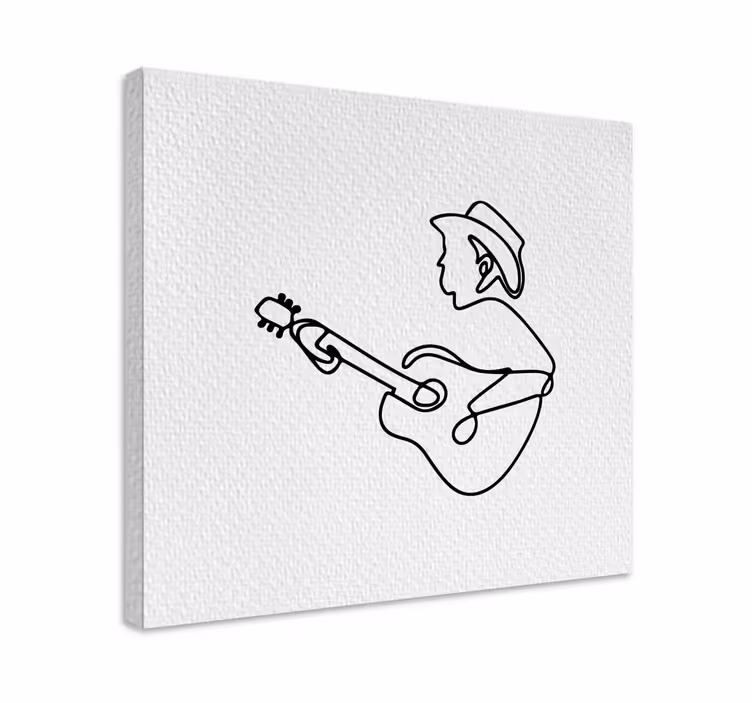 Kanvas musik gitarrspelande cowboy - Tenstickers