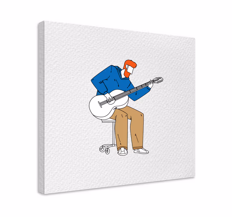 Kanvas musik gitarrist framför musik - Tenstickers