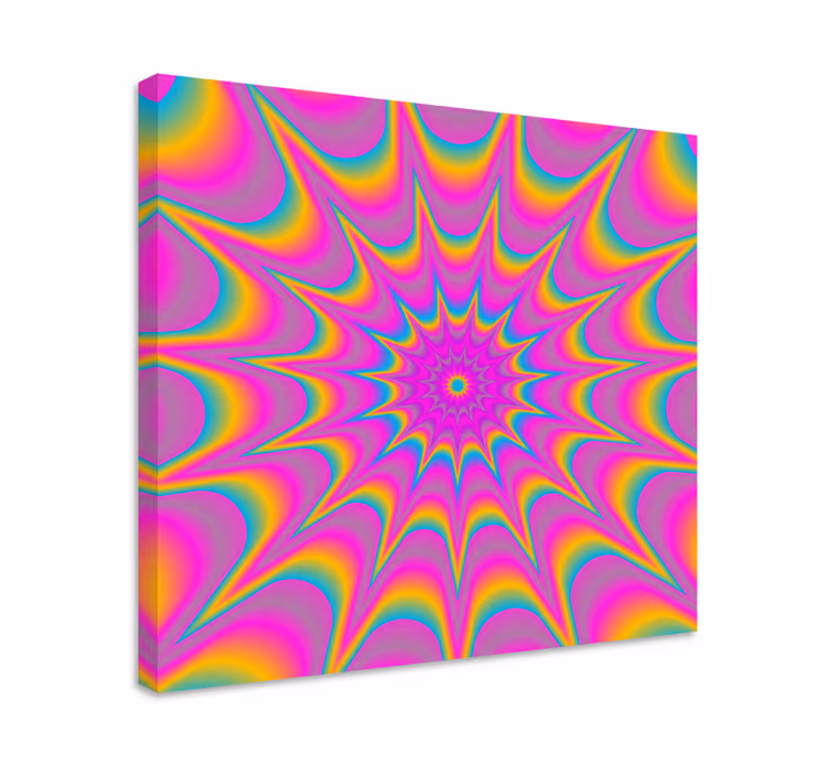Psykedelisk optisk retrostjärna retro canvas - Tenstickers