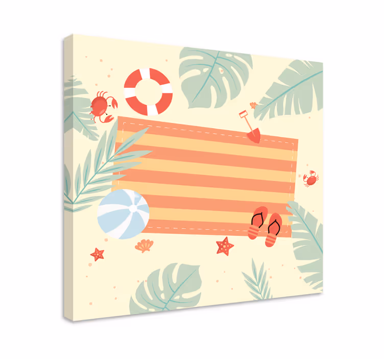 Kanvas blommor och växter strandmotiv element - Tenstickers