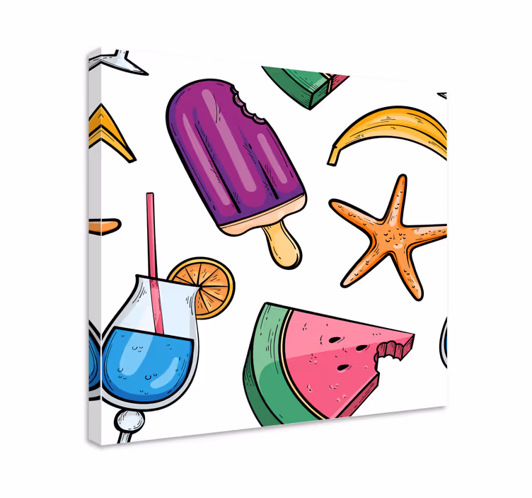Kanvas frukter fruktt inspirerade sommar godsaker - Tenstickers