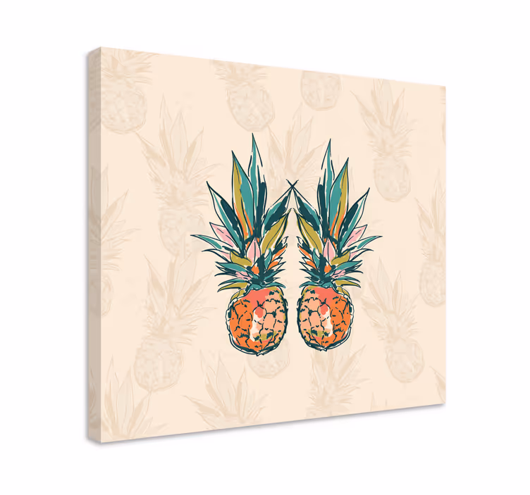 Kanvas frukter tropisk ananas duo - Tenstickers