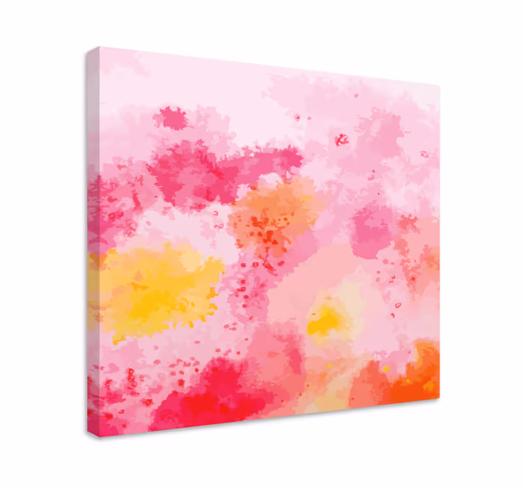 Kanvas blommor rosa blommig abstrakt - Tenstickers