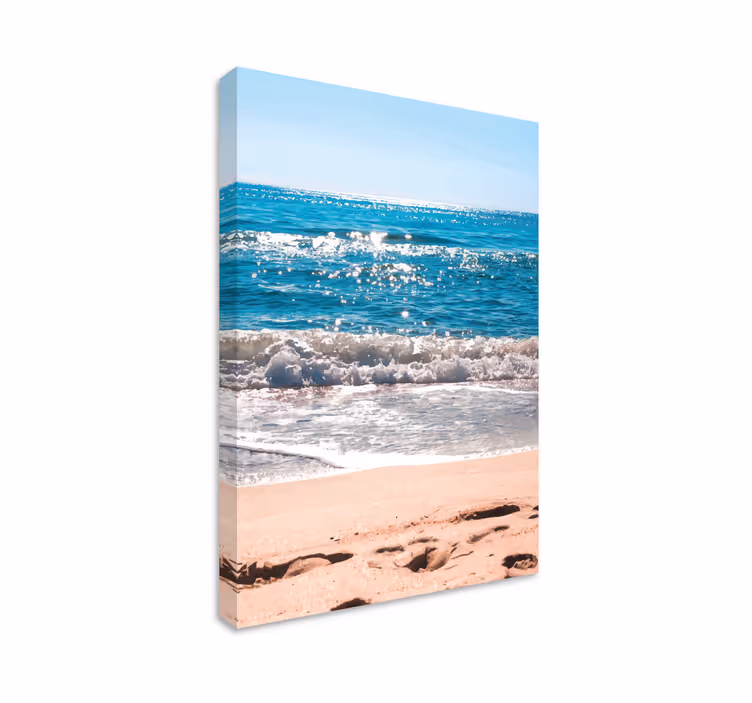 Lugn strand på en solig dag landskapcanvas tavla - Tenstickers