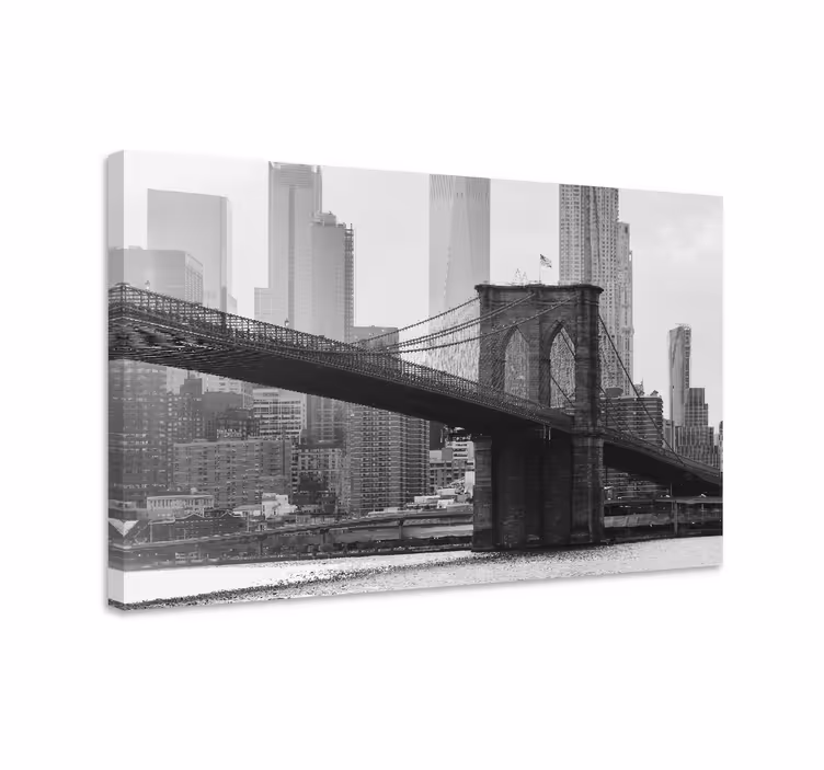 Svartvita brooklyn city canvastavlor - Tenstickers
