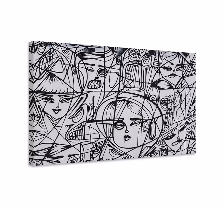 Abstrakt kanvas ansikten abstrakt design - Tenstickers