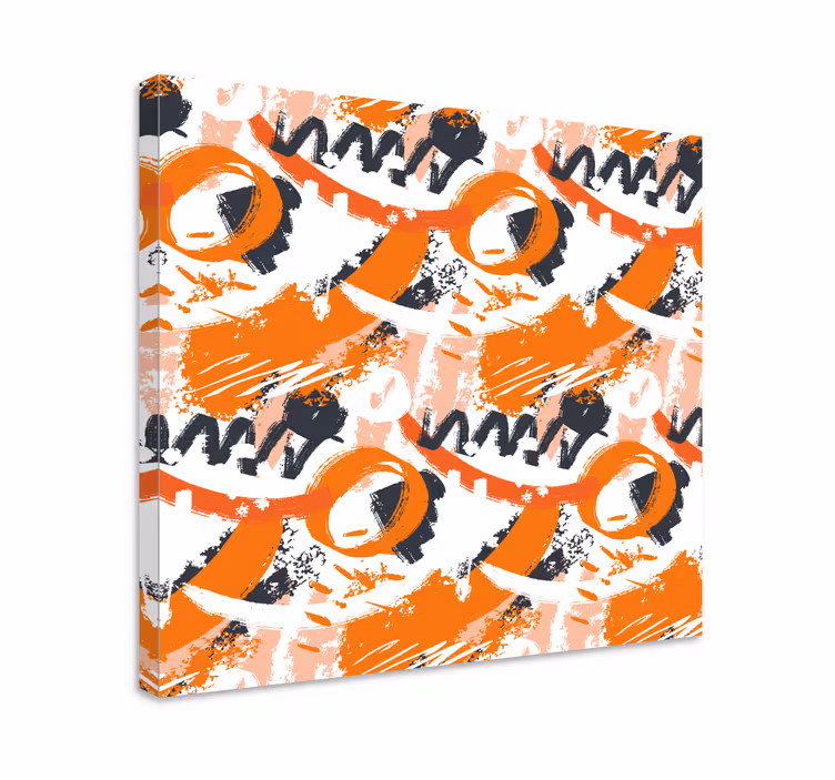 Abstrakt kanvas dynamiska orange former - Tenstickers