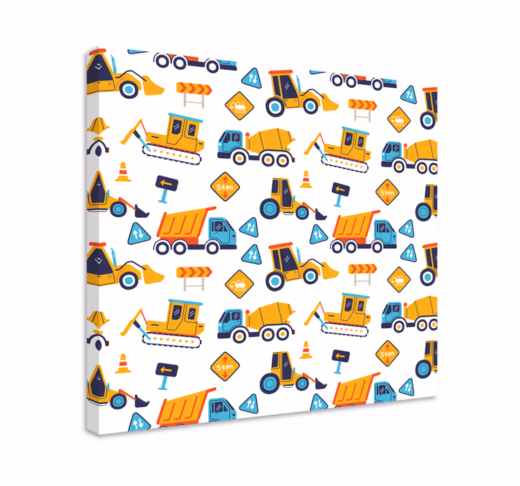 Byggfordon kul Kanvas Barn - Tenstickers