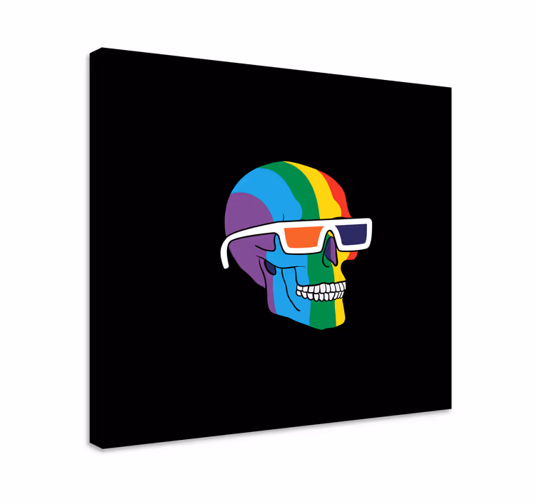 Lgbt färg dödskalle hem canvastavlor - Tenstickers
