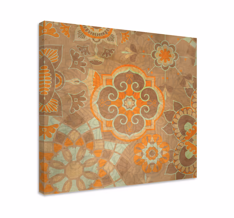 Kanvas orientalisk med utsmyckade botaniska motiv - Tenstickers