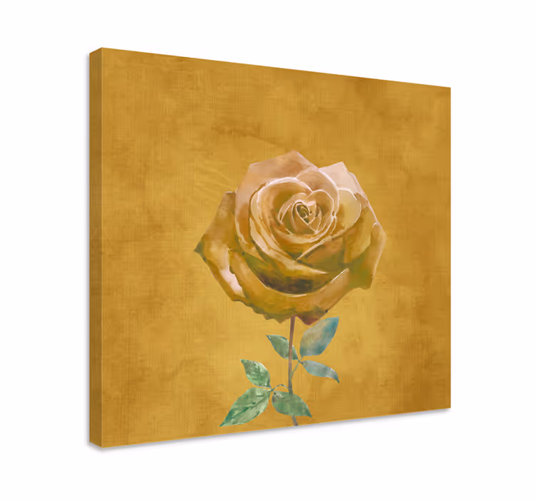 Kanvas blommor och växter elegant gyllene ros - Tenstickers