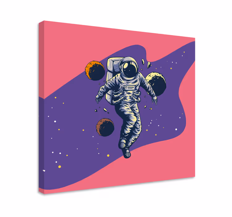 Videospel canvas tavla kosmonaut i kosmos - Tenstickers
