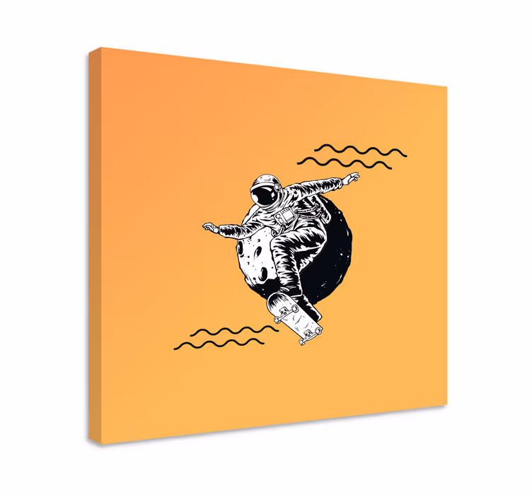 Videospel canvas tavla cosmonaut skateboarding - Tenstickers