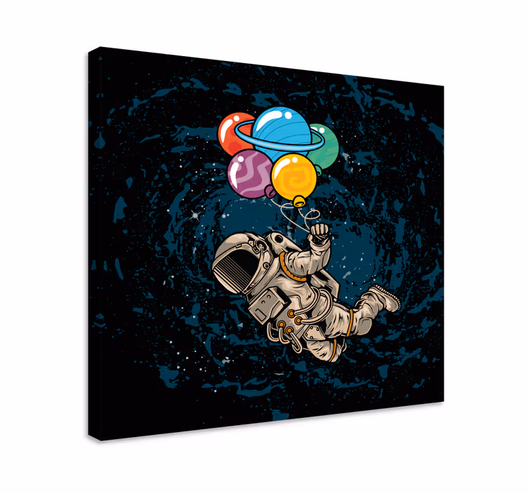 Videospel canvas tavla astronaut med ballonger - Tenstickers