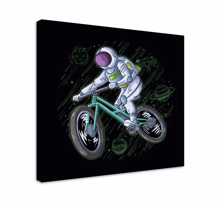 Videospel canvas tavla astronaut på cykel - Tenstickers