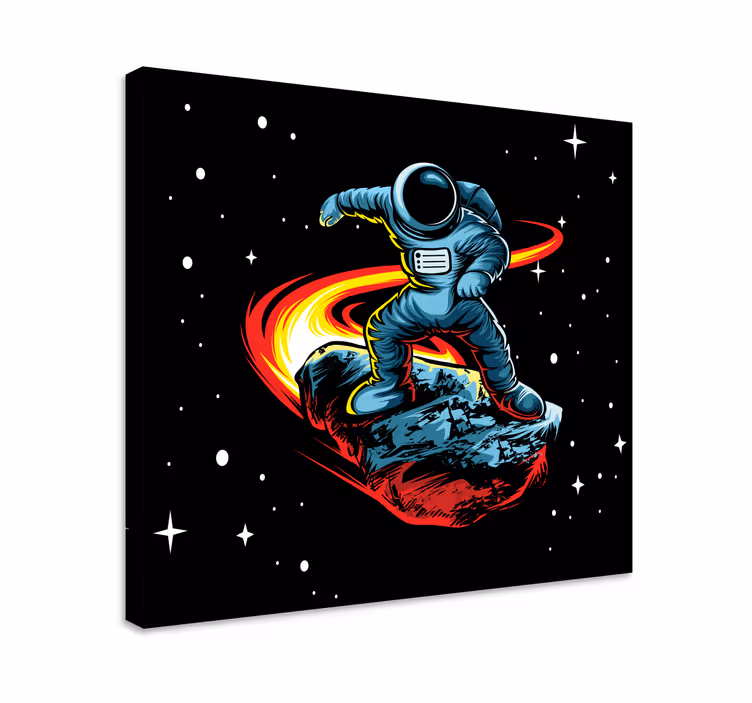 Videospel canvas tavla astronaut surfande asteroid - Tenstickers