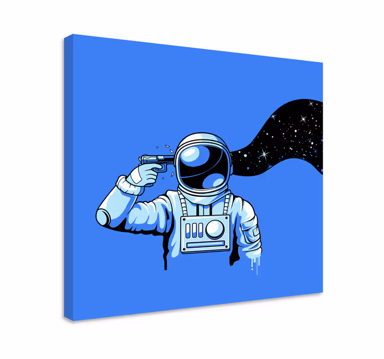 Astronautskjutning Andra kanvas - Tenstickers