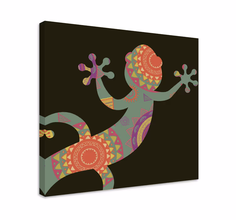 Geometrisk reptil illustration Kanvas djur - Tenstickers