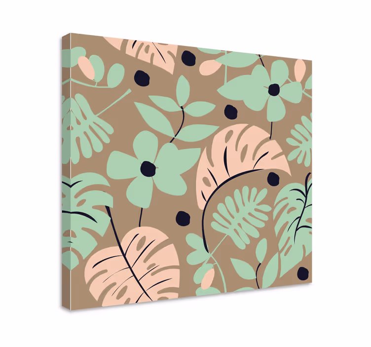 Kanvas blommor och växter tropisk bladblomma - Tenstickers
