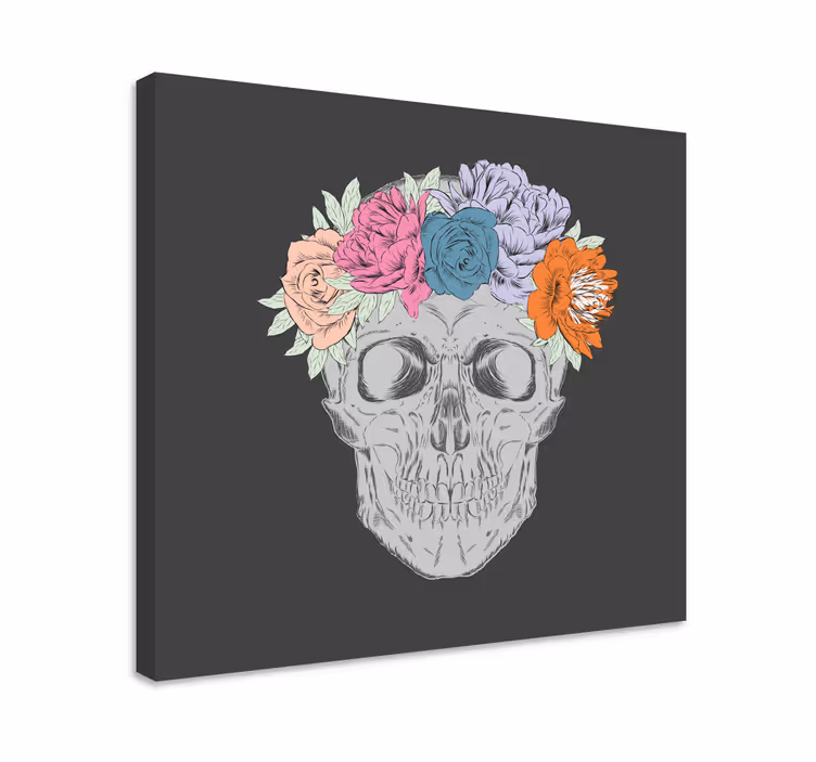 Kanvas blommor och växter skullblommor arrangemang - Tenstickers