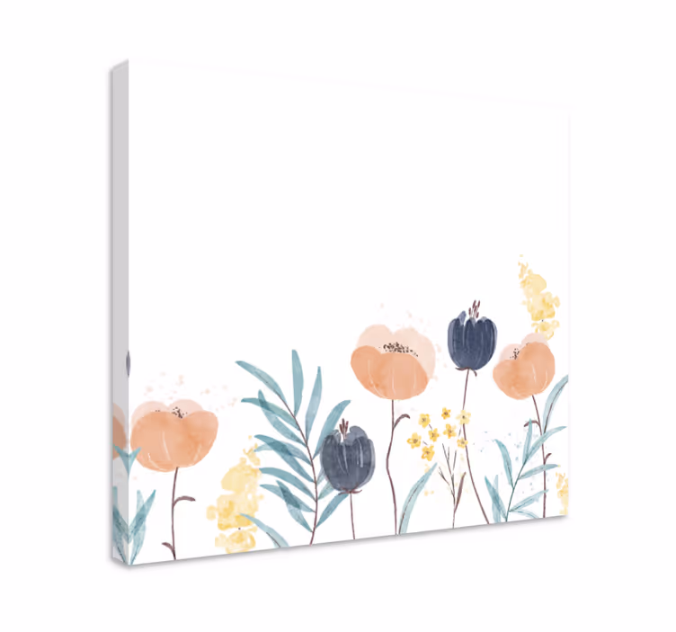 Abstrakt akvarellmålning blommacanvas tavla - Tenstickers