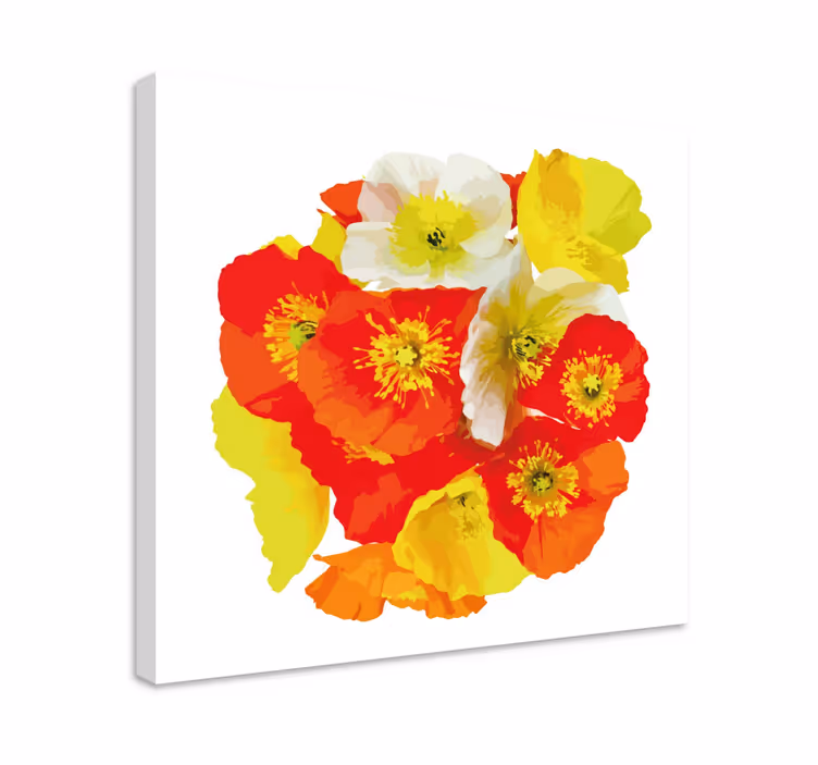 Kanvas blommor och växter levande blommor komposition - Tenstickers