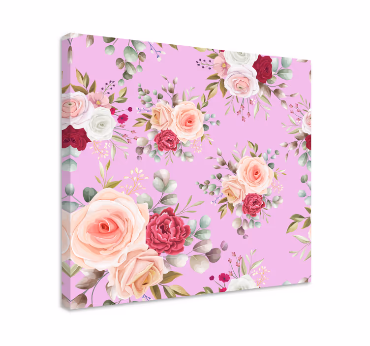 Kanvas blommor och växter blomsterarrangemang - Tenstickers