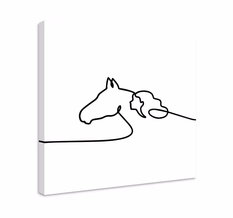 Kanvas häst elegant hästsilhuett - Tenstickers