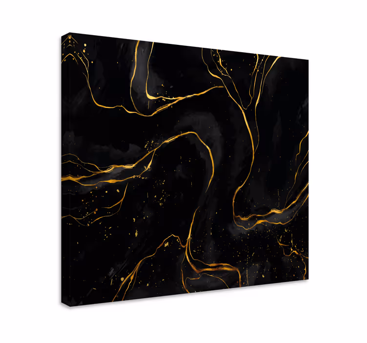 Svart och gyllene marmor elegantcanvas tavla - Tenstickers
