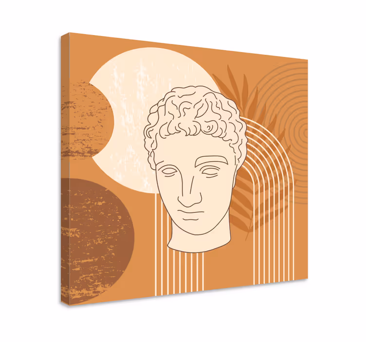 Abstrakt kanvas klassisk skulpturhuvud - Tenstickers